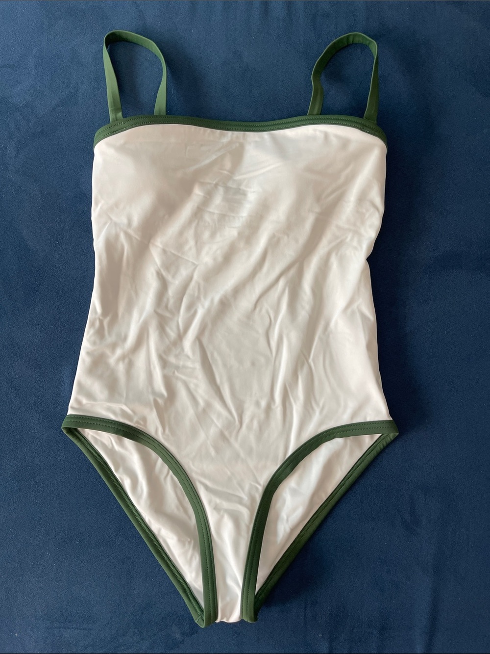 Minnow women's white with charleston green trim one piece swimsuit - size small